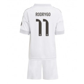 Dětské fotbalový komplet Real Madrid Rodrygo Goes #11 Domácí košile 2025-26 Krátkým Rukávem